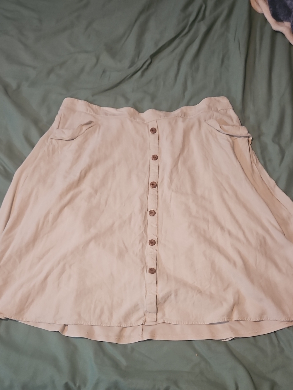 Torrid Beige Button-Front Circle Skirt - Size 3